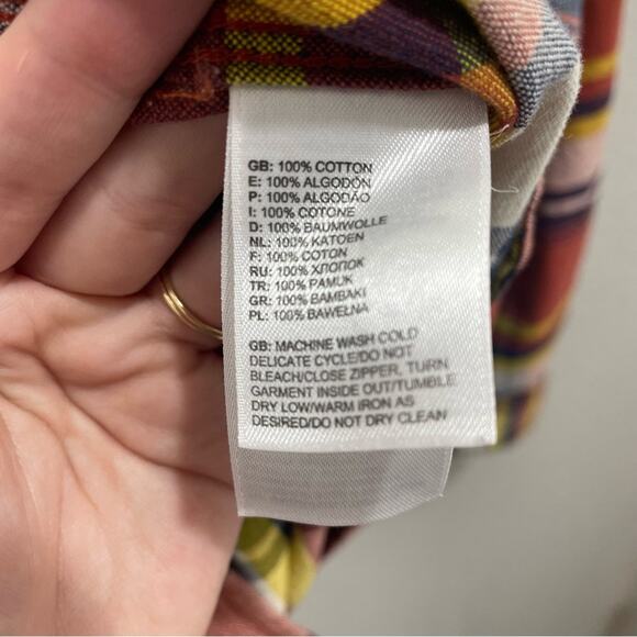 The North Face Men's Flannel Checks Orange Blue Plaid Casual Long Sleeve XL - Picture 6 of 7